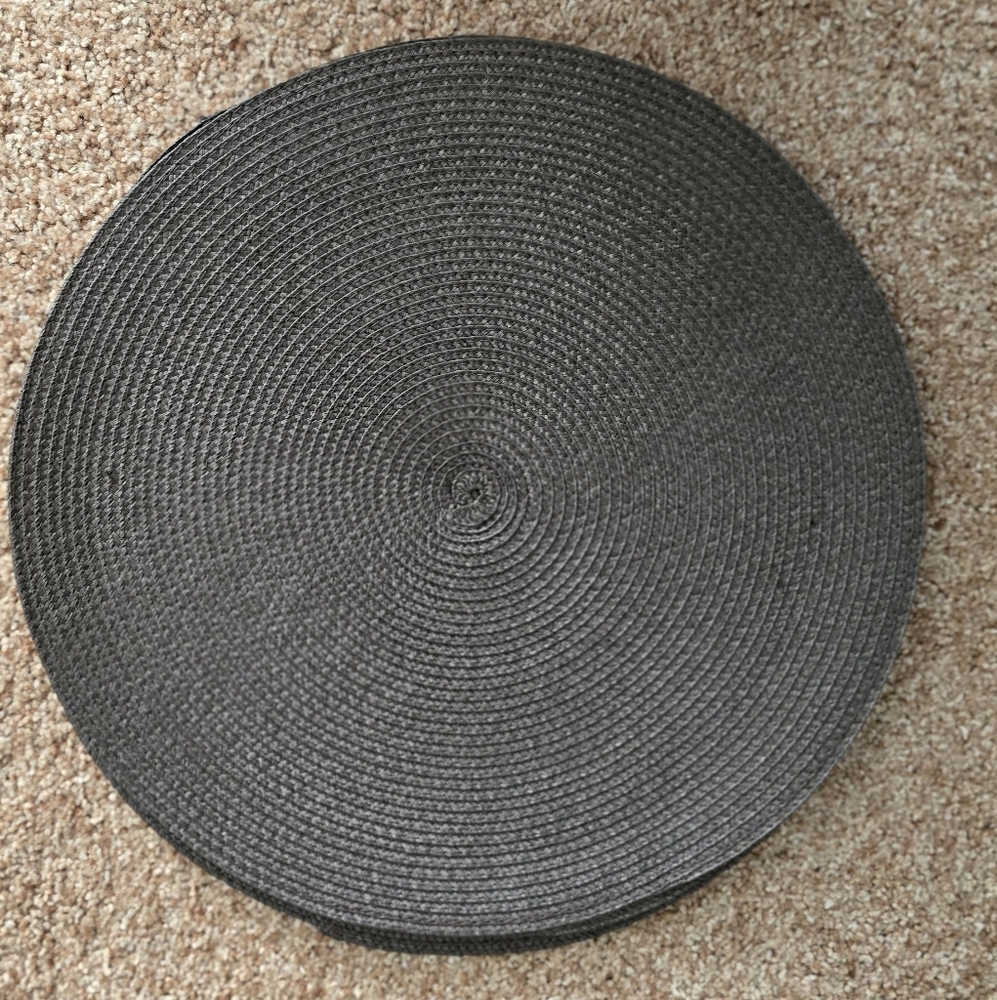 Brown Woven Round Placemats, 15"